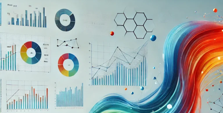 B2B Marketing Analytics - A minimalist office scene focusing on B2B marketing analytics with a splash of vibrant color.