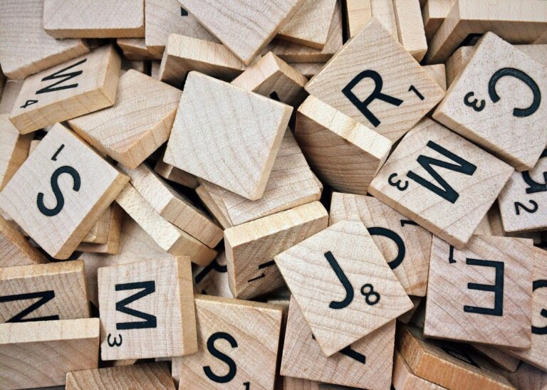 scrabble chips with letters